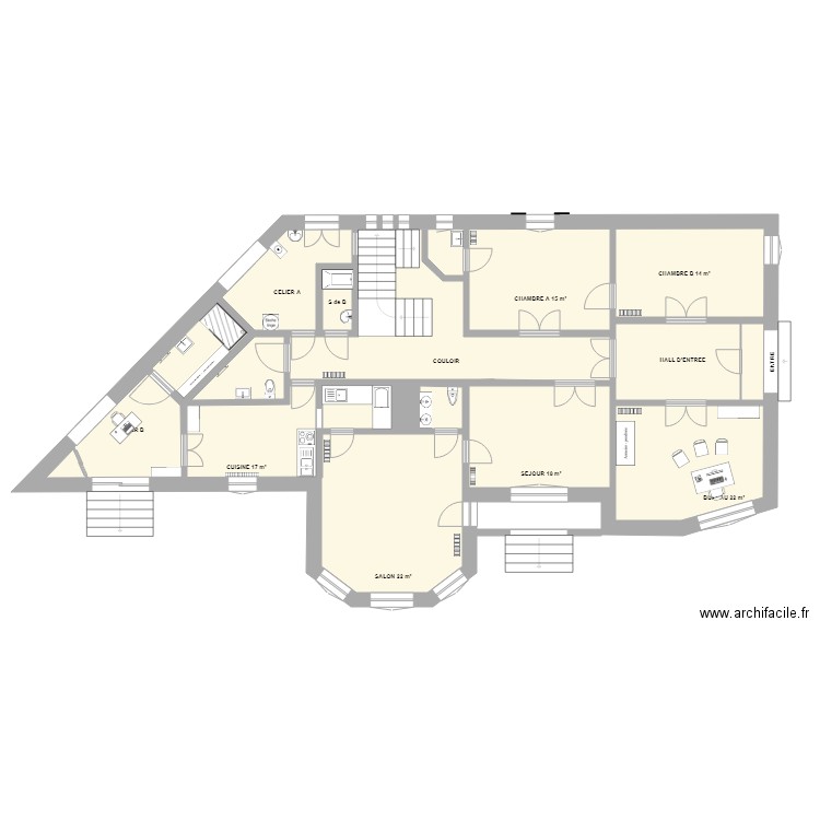 AU PARADIS MODIFICATION BATIMENT PRINCIPAL. Plan de 0 pièce et 0 m2