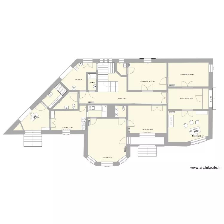AU PARADIS MODIFICATION BATIMENT PRINCIPAL. Plan de 