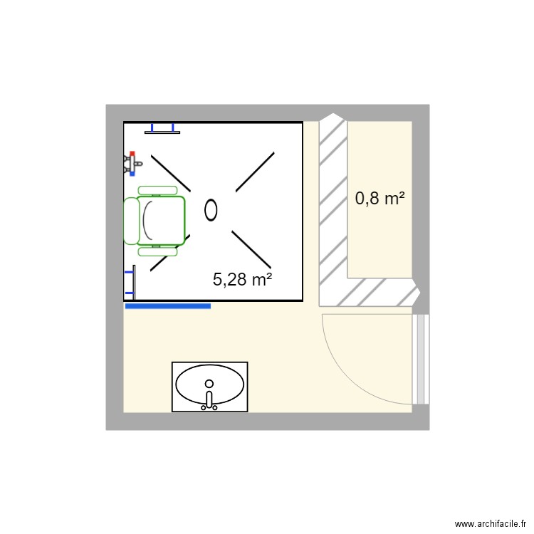 DENNAI SDE AP TX. Plan de 2 pièces et 6 m2