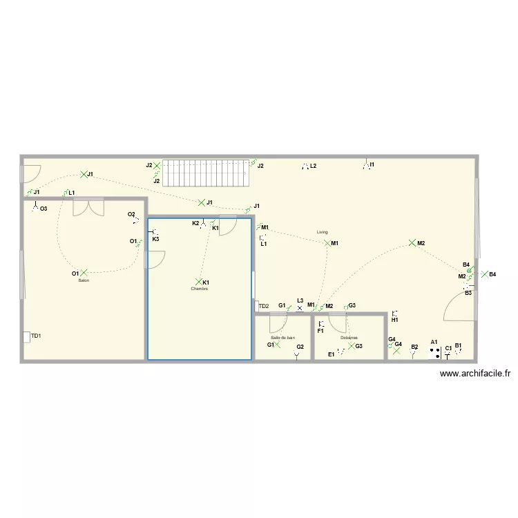 maison rez de chaussee v2 bis. Plan de 