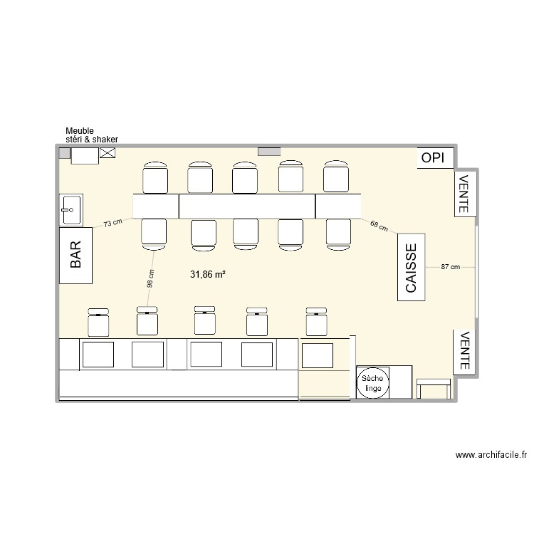 NB22 v6. Plan de 1 pièce et 32 m2