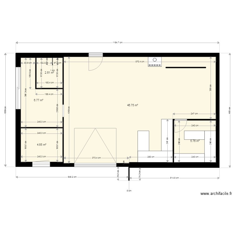 garage3. Plan de 5 pièces et 67 m2