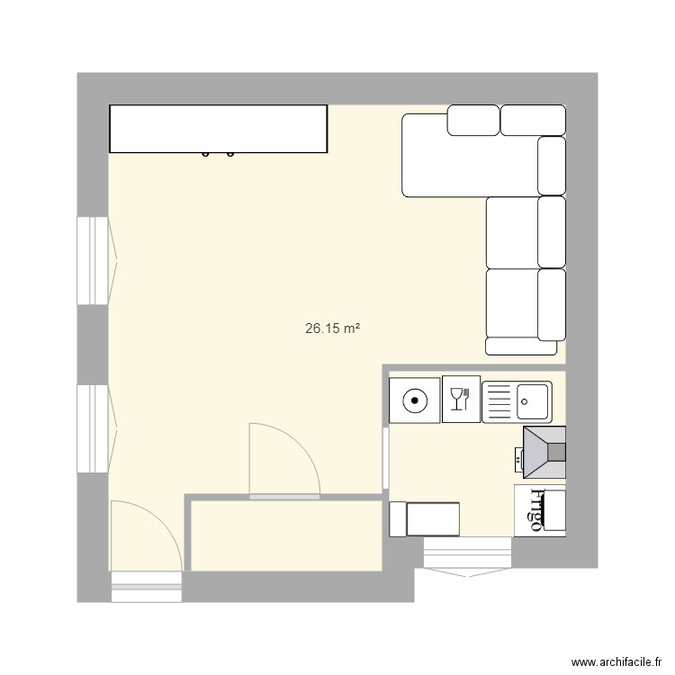 Studio Pierre. Plan de 0 pièce et 0 m2