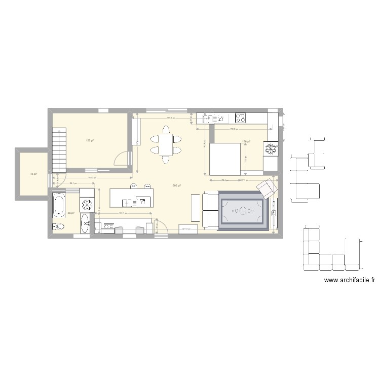 cuisine 2. Plan de 5 pièces et 92 m2