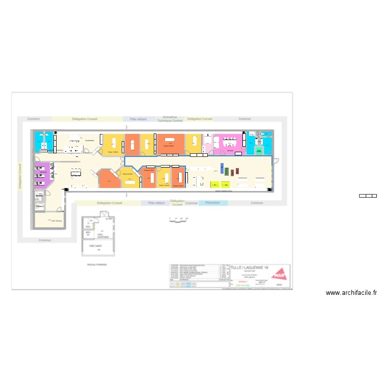 Plan MAIF (aménagé2). Plan de 26 pièces et 514 m2