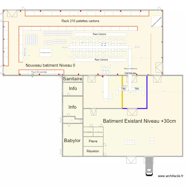 Nouveau batiment V4. Plan de 