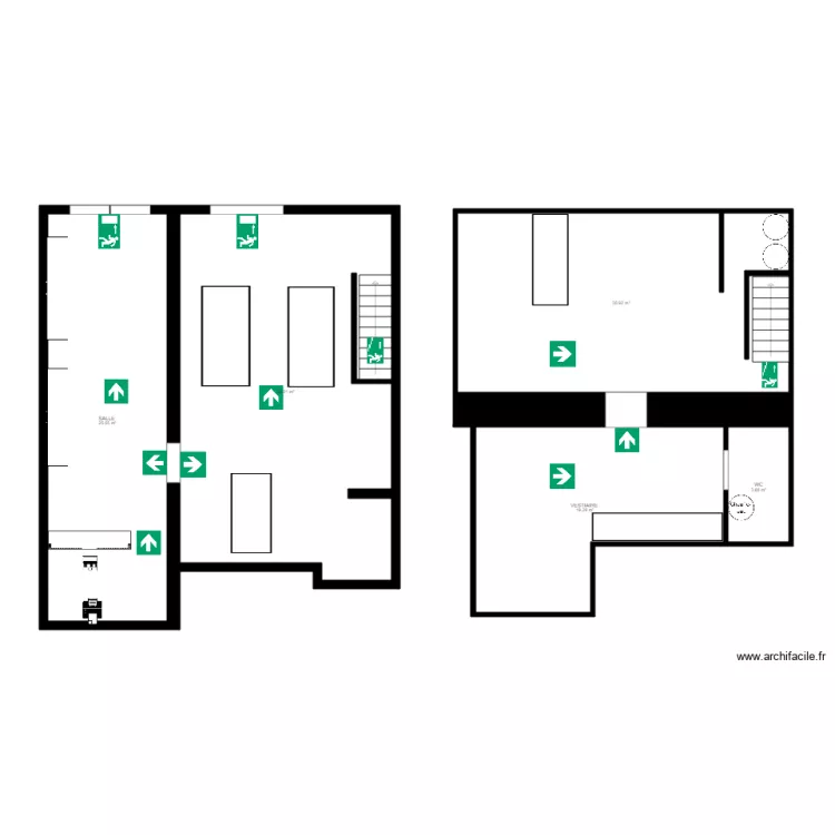 GARAGE MOTO 11E. Plan de 