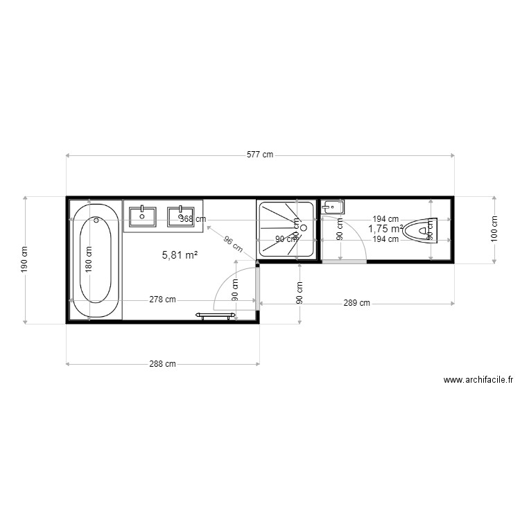 Victor Greyson 47 000. Plan de 2 pièces et 8 m2