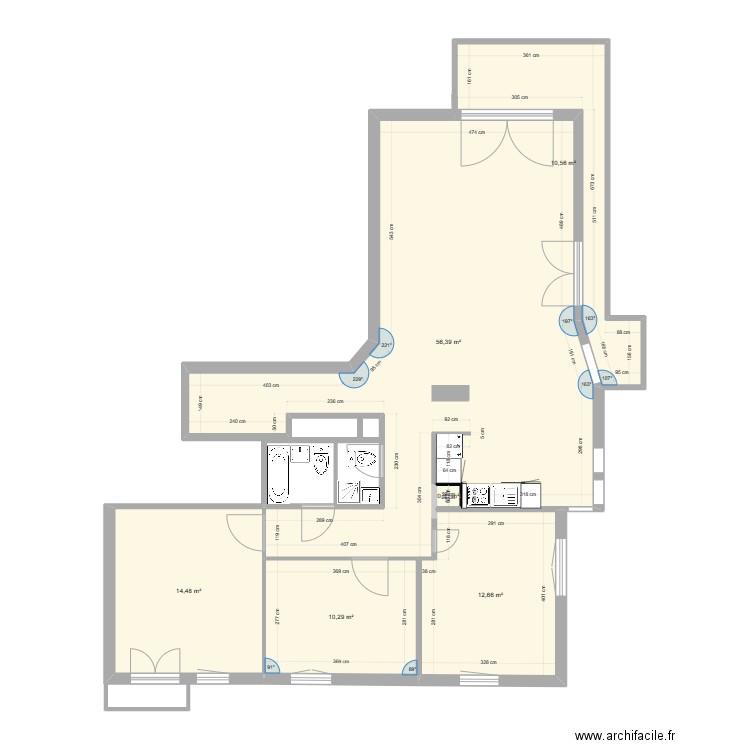 App. Vétroz Meublé N° 02. Plan de 6 pièces et 105 m2