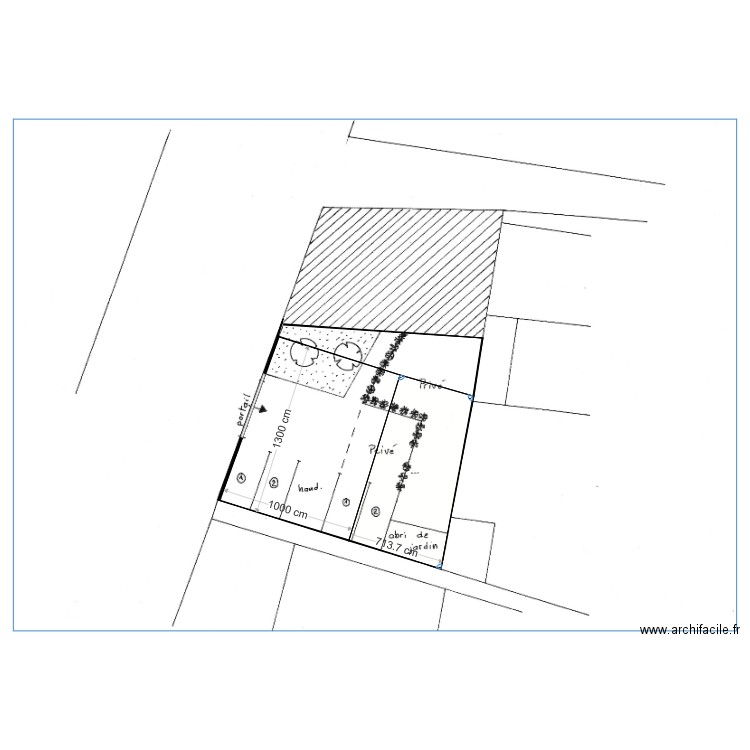 jardin. Plan de 0 pièce et 0 m2