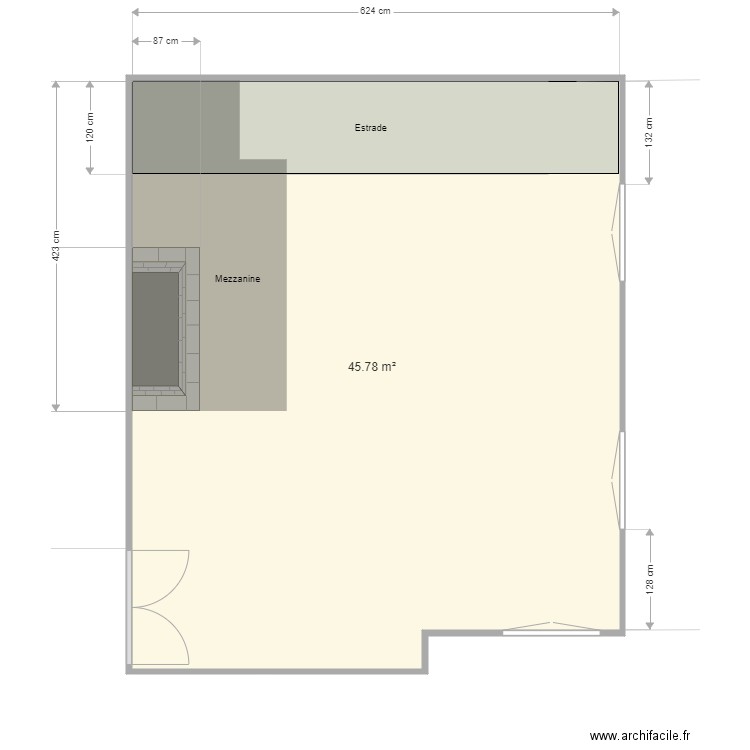 PROJET SIERRA. Plan de 2 pièces et 50 m2