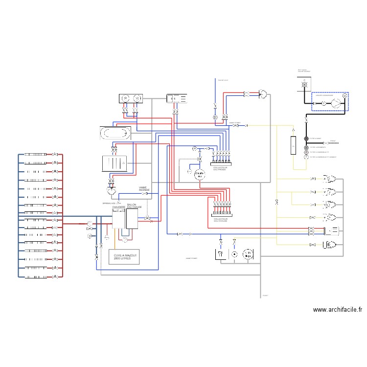 Circuit hyraulique. Plan de 0 pièce et 0 m2