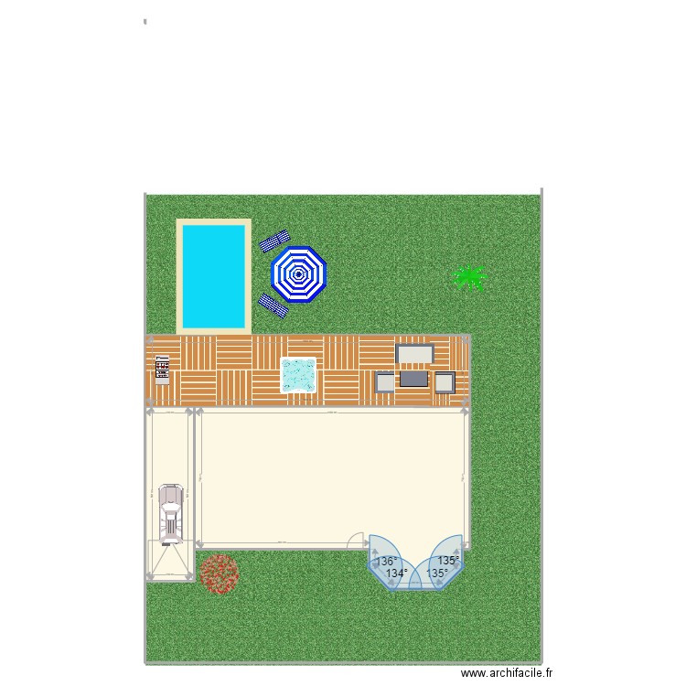 maison bab. Plan de 3 pièces et 180 m2
