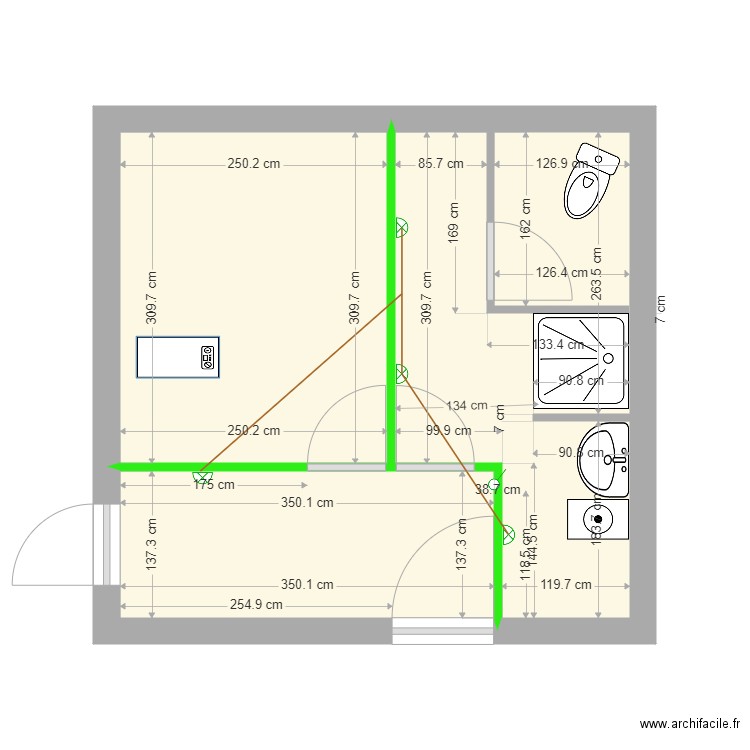 Buanderie. Plan de 0 pièce et 0 m2