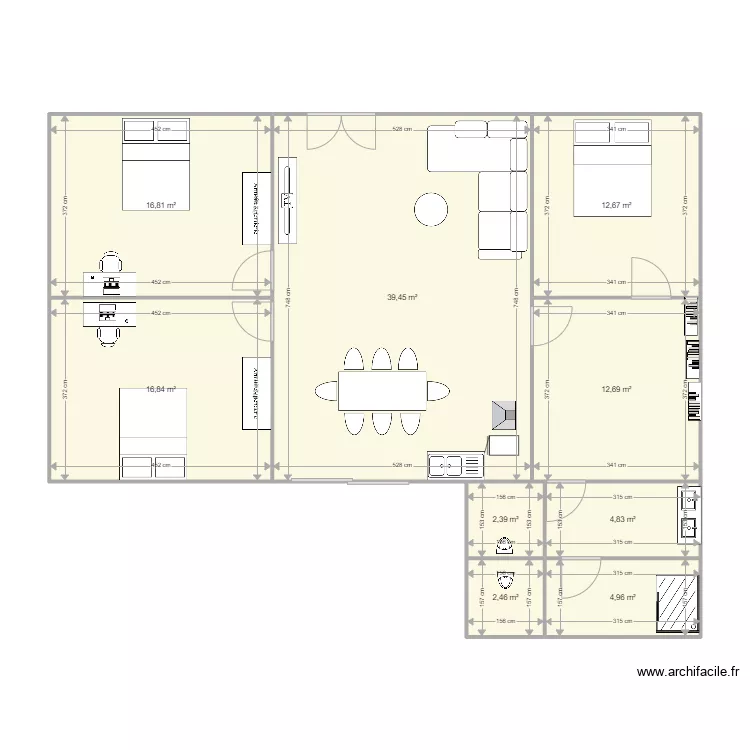 MAS SABOLE BUREAU. Plan de 9  et 113 m²