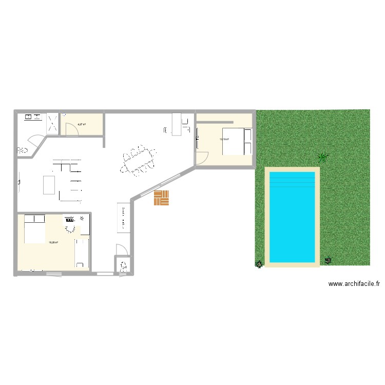 maison 2026. Plan de 3 pièces et 36 m2