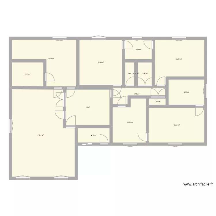 la villa maure. Plan de 16  et 189 m²