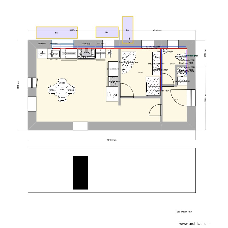 cuisine 3. Plan de 4 pièces et 39 m2