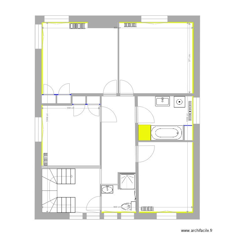 Hippolyte PINAUD 1er étage travaux 18 10 2020. Plan de 0 pièce et 0 m2