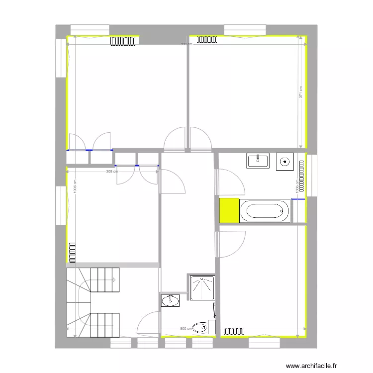 Hippolyte PINAUD 1er &eacute;tage travaux 18 10 2020. Plan de 