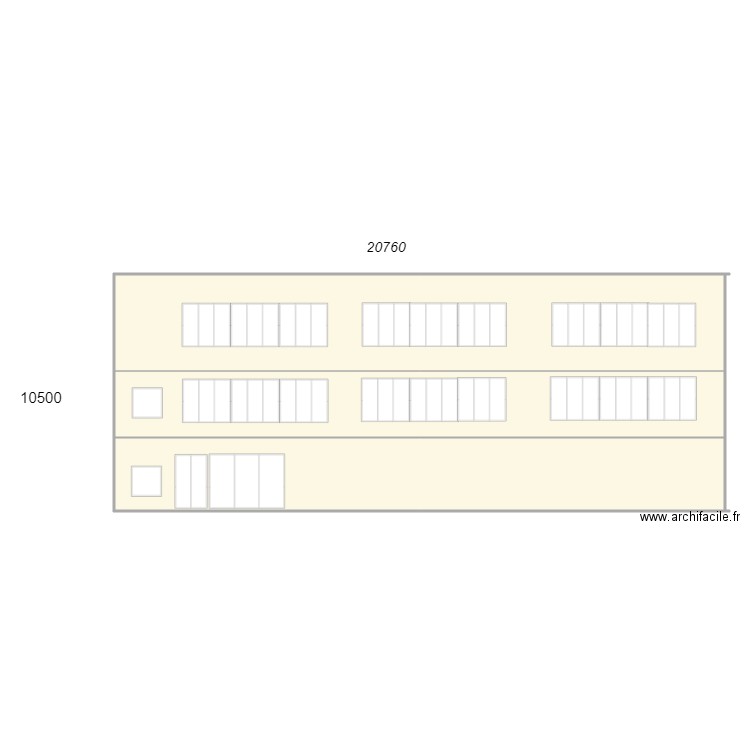 plan de coupe . Plan de 3 pièces et 349 m2