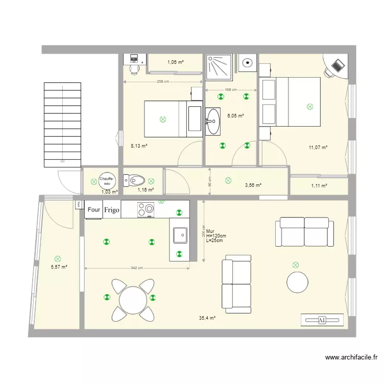 Appt 2ème B. Plan de Appt 2ème B. Plan de