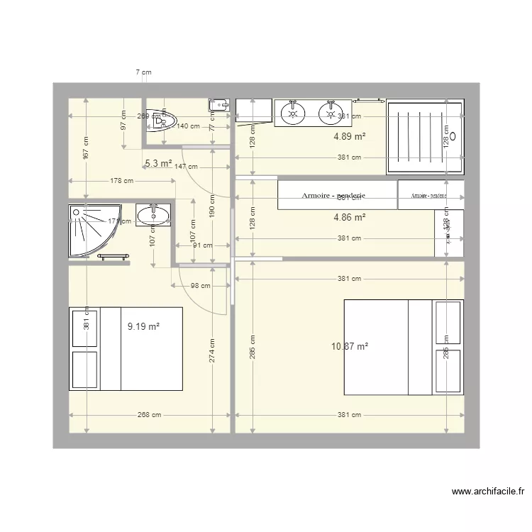 chambre. Plan de 