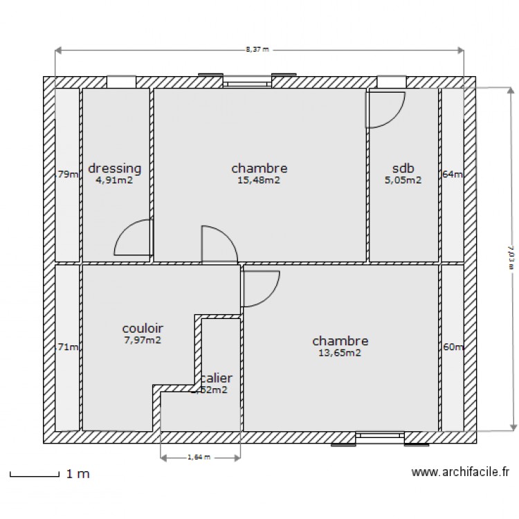 1e étage. Plan de 0 pièce et 0 m2