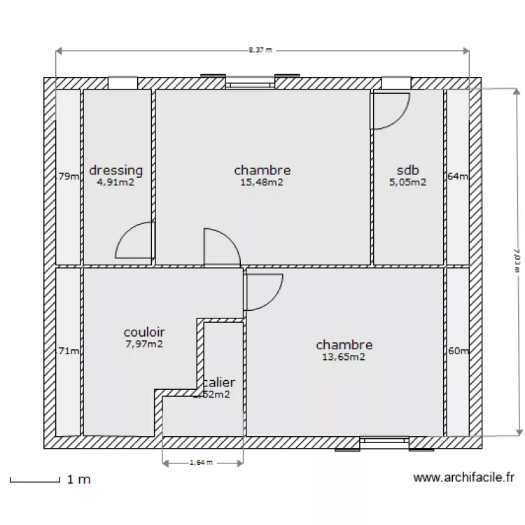 1e étage. Plan de 1e étage. Plan de