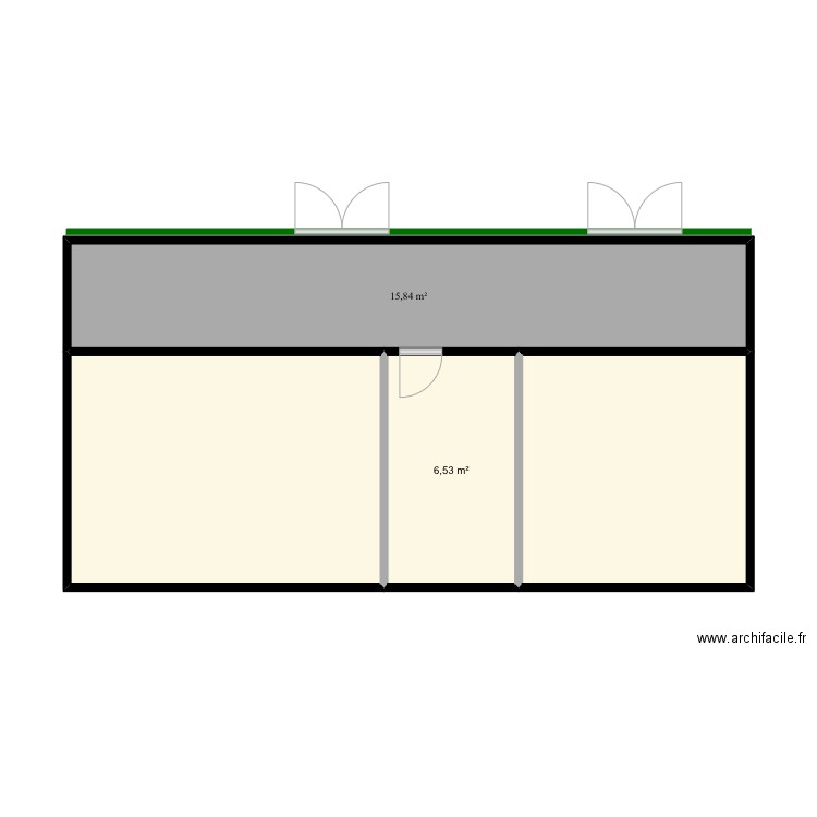 Plan côté terrasse estivale Minicafé. Plan de 0 pièce et 0 m2