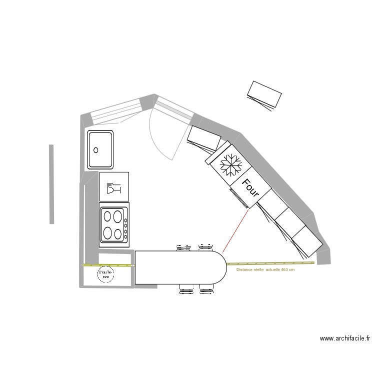 Cuisine projetB3. Plan de 1 pièce et 0 m2