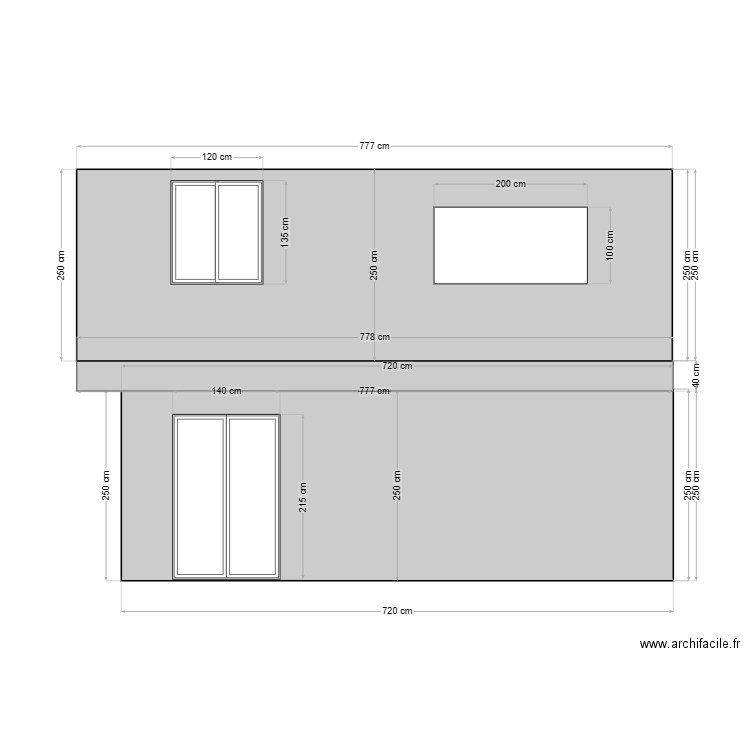 Peinture Façade Sud Ouest. Plan de 0 pièce et 0 m2