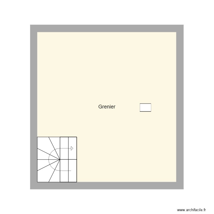 grenier quillivic. Plan de 1 pièce et 26 m2