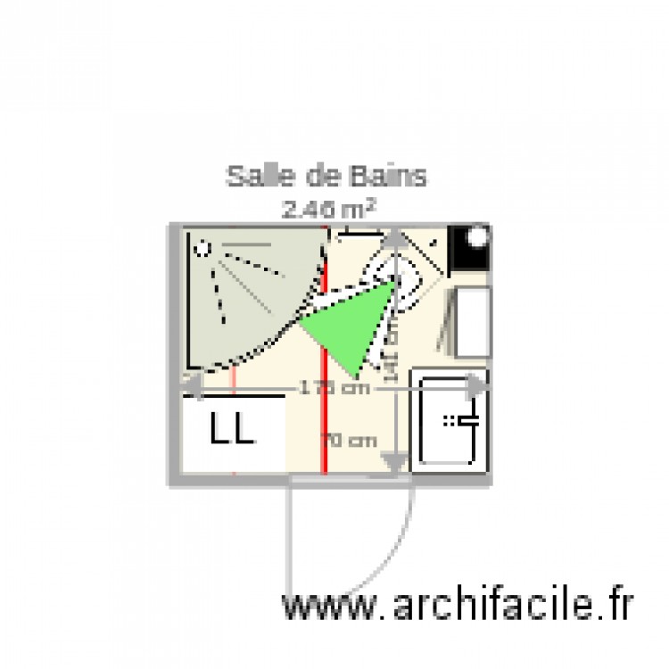 Salle de bains WC d angle 68. Plan de 0 pièce et 0 m2