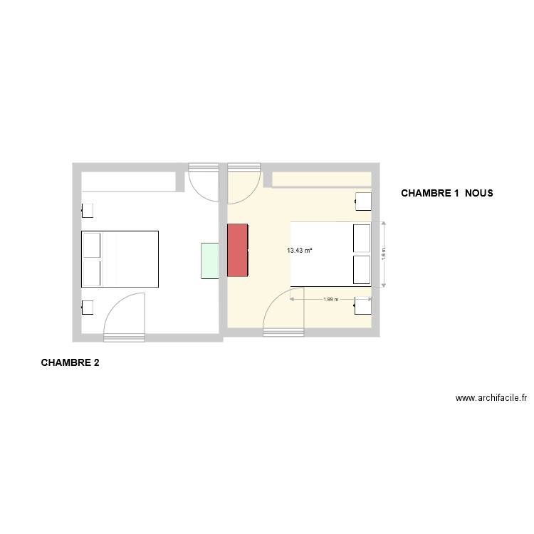 CHAMBRE 2. Plan de 0 pièce et 0 m2