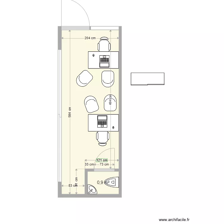 20 pieds simple. Plan de 