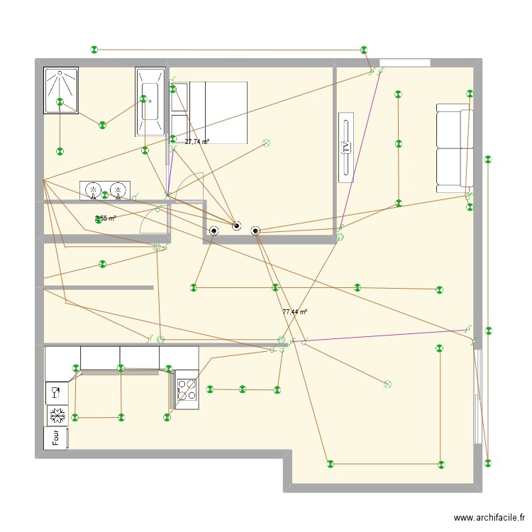 remi RDC ecl. Plan de 3 pièces et 108 m2