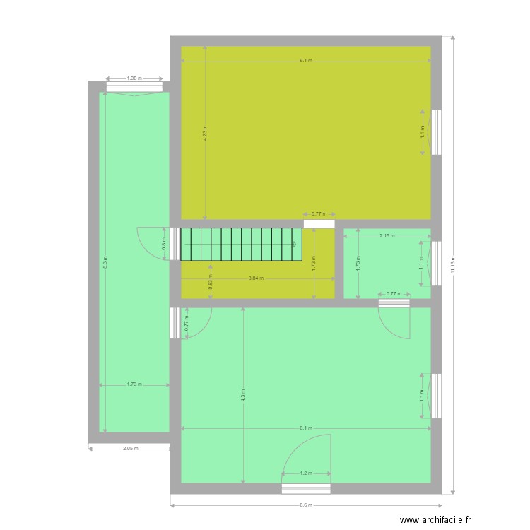 Partie B Rdc Après aménagement. Plan de 0 pièce et 0 m2