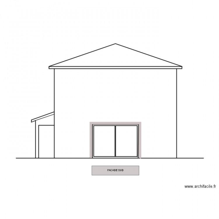 façade sud permis . Plan de 0 pièce et 0 m2