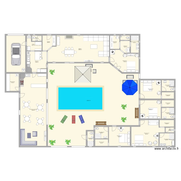 ch hote 2. Plan de 27 pièces et 505 m2