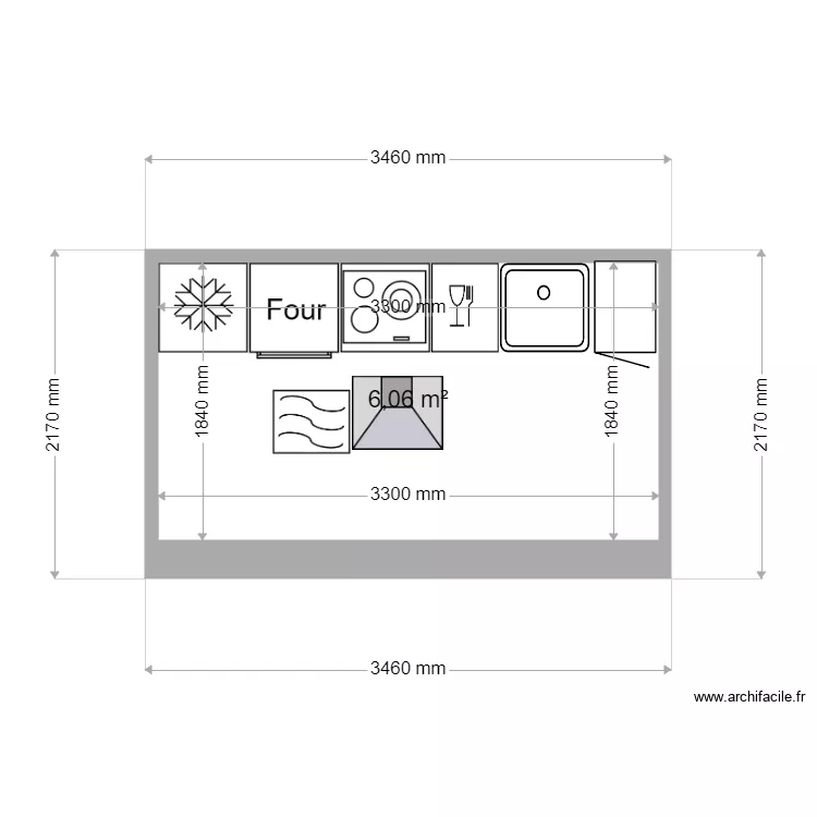 CUISINE STUDIO. Plan de 