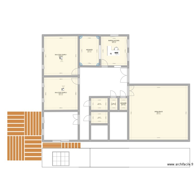 PROJET V2. Plan de 9 pièces et 155 m2