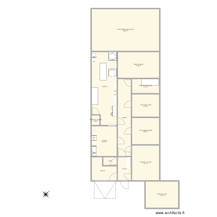 EARL Ferme de Bresson à Camelin .2. Plan de 14 pièces et 163 m2