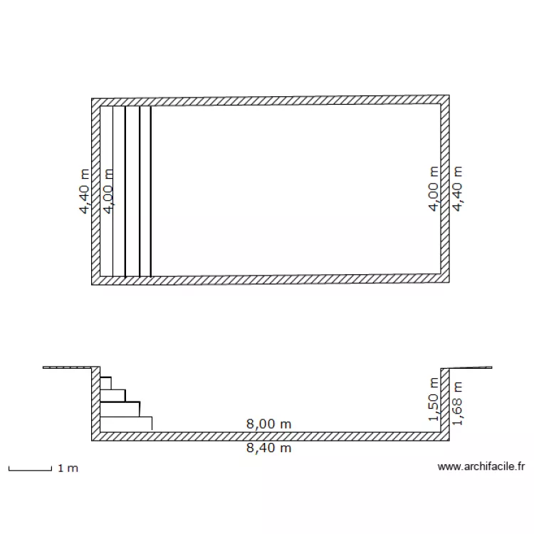plan en coupe piscine. Plan de plan en coupe piscine. Plan de