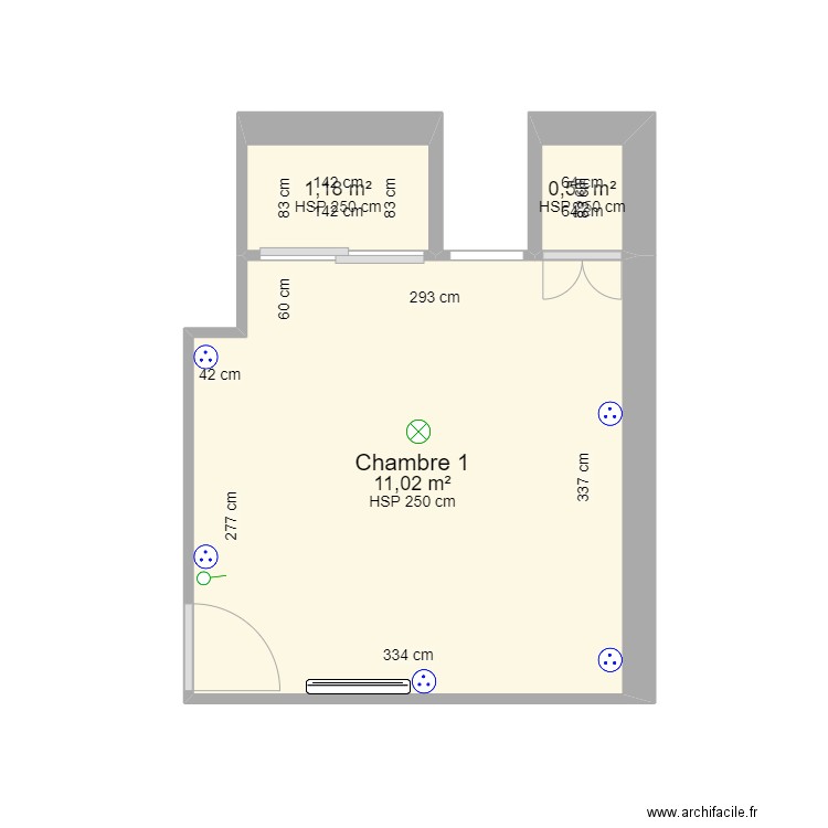 Houlgate Plan - Chambre Maison. Plan de 3 pièces et 13 m2