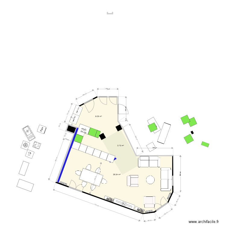 cuisine entree couloir 2202. Plan de 0 pièce et 0 m2