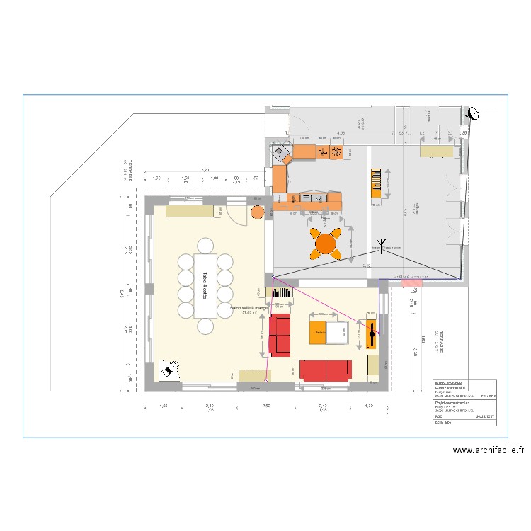 Liaisons TV extension. Plan de 0 pièce et 0 m2