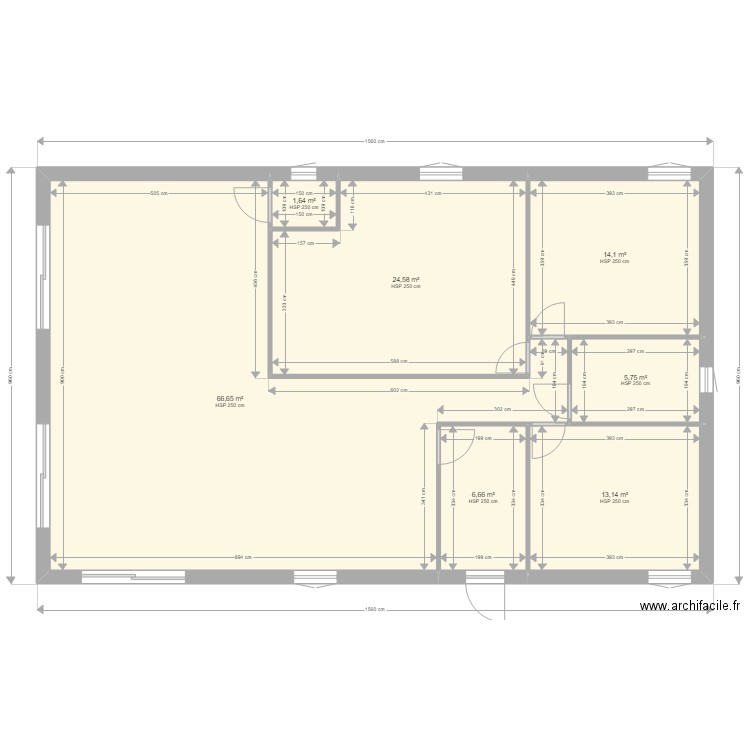 vue sud. Plan de 0 pièce et 0 m2
