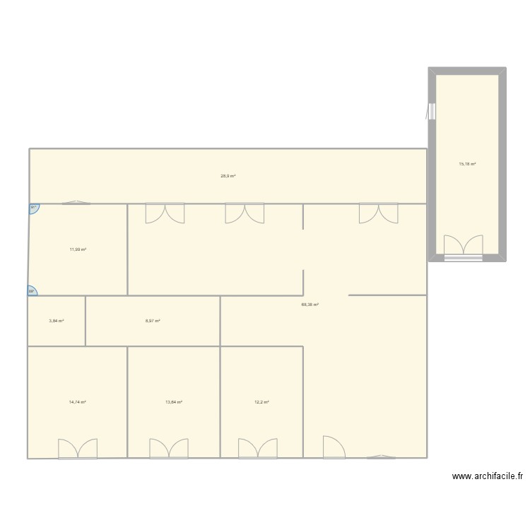 PLANBON1. Plan de 9 pièces et 178 m2