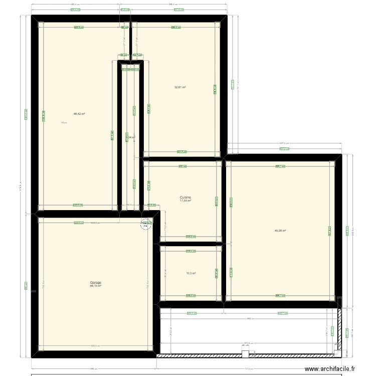 maison 2* final  fondation. Plan de 7 pièces et 207 m2